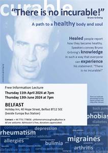 Information Lecture for Belfast! A Natural Path to Health for Body and Soul 